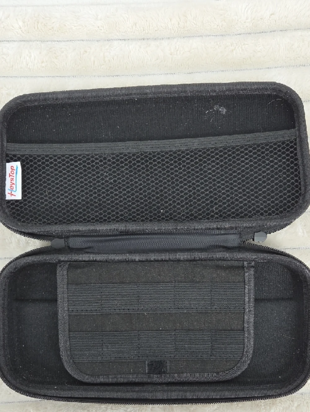 Handheld Console Carry Case - Black with Pastel Dinosaur Design